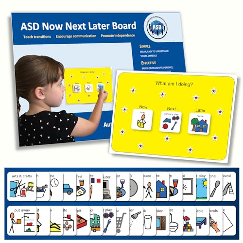 Autism Supplies and Developments EN_NNL Autismus Visual Now Next Later Board aus Kunststoff (Englisch), gelb von Autism Supplies and Developments