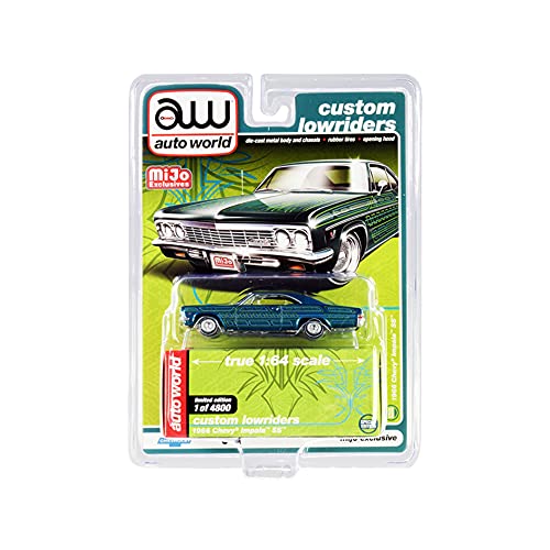 1966 Chevy Impala SS Blue Metallic mit Grafiken Custom Lowriders Limited Edition auf 4800 Stück 1/64 Druckguss Modellauto von Autoworld CP7740 1966 Chevy Impala SS Blue Metallic mit Grafiken Custom Lowriders Limited Edition auf 4800 Stück 1/64 Druckguss Modellauto von Autoworld CP7740 von AW AUTO WORLD