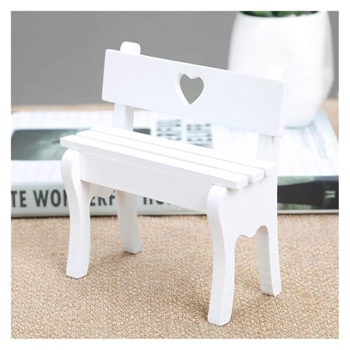 Mini Puppenhaus Gartenbank Miniatur Puppenbank Couch Mikro-Landschaftsverzierung Mini Parkbänke Modell für DIY-Bastelarbeiten Wohnkultur Fotokabinen-Requisiten (Weiß) von AutoPrevails