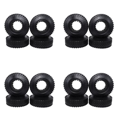 AutoSwan 16 Stücke RC 1:10 Crawler Beadlock Reifen 1,9 Gummi Rad Reifen 98mm Reifen für RC Auto Axial SCX10 von AutoSwan