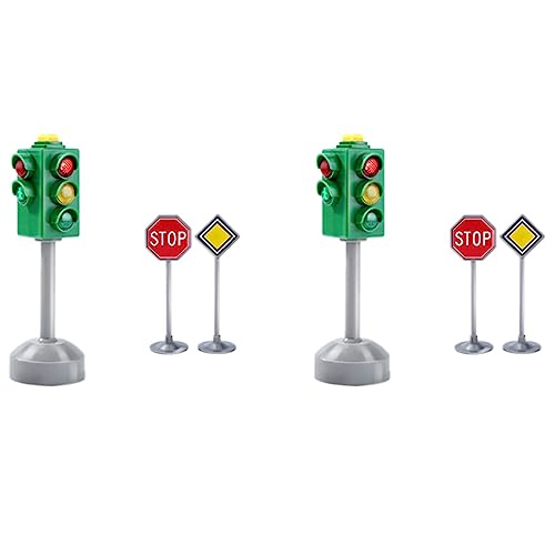 AutoSwan 2X Mini Verkehrszeichen Straßen Laterne mit Sound LED Kinder Ampel Laterne Modell Kinder Ampel Spielzeug von AutoSwan