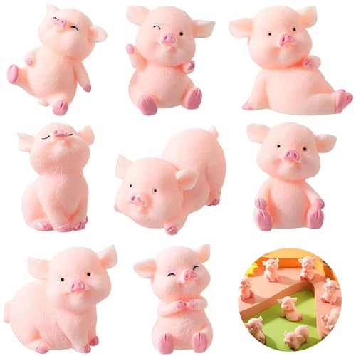 Auzlya 8 Stück Rosa Glücksschweinchen Figuren, Glücksbringer Silvester, Neujahrsglücksbringer, Kuchen Dekoration Auzlya 8 Stück Rosa Glücksschweinchen Figuren, Glücksbringer Silvester, Neujahrsglücksbringer, Kuchen Dekoration von Auzlya