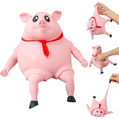 Stress Schwein Quetsch Spielzeug,Kreatives Dekompressions Piggy,Schweine Quetschspielzeug Stressbälle,Squeeze Toy,für Kinder und Erwachsene Sensorisches Fidget Spielzeug (Rosa) von Auzlya