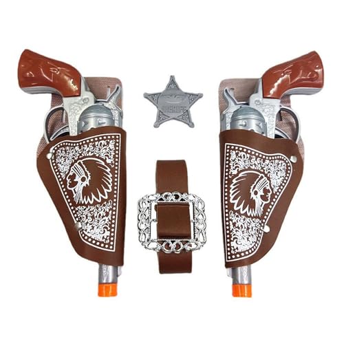 Cowboypistole,Cowboy Gürtel Kinder,6 Stück Cowboy Kostüm Kinder Zubehör,mit Halfter und Gürtel Fünfzackiges Sternabzeichen,für Carnival Halloween Motto-Party Cosplay Cowboypistole,Cowboy Gürtel Kinder,6 Stück Cowboy Kostüm Kinder Zubehör,mit Halfter und Gürtel Fünfzackiges Sternabzeichen,für Carnival Halloween Motto-Party Cosplay von Auzlya