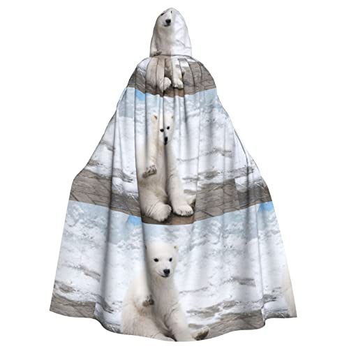 AvImYa Herren Damen Kapuzenmantel Halloween Weihnachten Party Cosplay Kostüme Robe Umhang Umhang Unisex Eisbär Prints von AvImYa