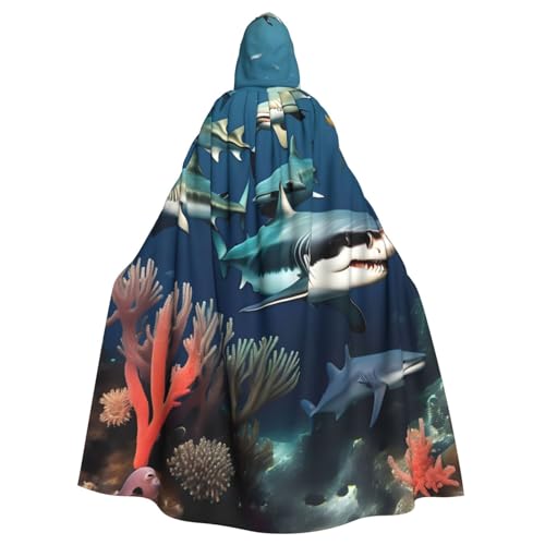 AvImYa Unisex Kapuze Halloween Weihnachten Party Cosplay Kostüme Robe Umhang Umhang Urlaub Waren Haie unter dem Meer Prints AvImYa Unisex Kapuze Halloween Weihnachten Party Cosplay Kostüme Robe Umhang Umhang Urlaub Waren Haie unter dem Meer Prints von AvImYa