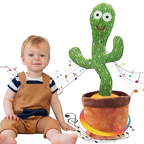 Ava's Toys Tanzender Kaktus, Nachsprechendes Spielzeug - Interaktiver Sprechender Kaktus, Musikalisches Plüschtier mit 120 Liedern, Tanzende Blume, Leuchtet & Singt, Aufnahmefunktion, Cactus Toy Ava's Toys Tanzender Kaktus, Nachsprechendes Spielzeug - Interaktiver Sprechender Kaktus, Musikalisches Plüschtier mit 120 Liedern, Tanzende Blume, Leuchtet & Singt, Aufnahmefunktion, Cactus Toy von Ava's Toys