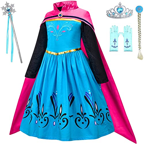 Avady Mädchen Prinzessin Prinzessin Kostüm Kinder Cosplay Kostüm Geburtstag Party Verkleidung, Lila 01, 7-8 Jahre von Avady