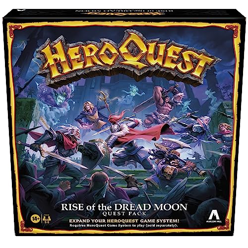 Avalon Hill F6646 Rise of The Dread Moon Quest Pack, benötigt HeroQuest Spielsystem zum Spielen, Rollenspiele, Mehrfarbig, M von Avalon Hill