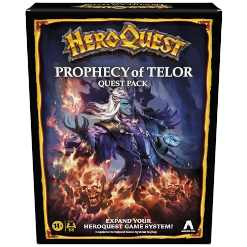 Hasbro HeroQuest Prophecy of Telor Quest Pack, benötigt HeroQuest-Spielsystem zum Spielen, Dungeon-Crawler-Spiele, ab 14 Jahren, für 2–5 Spieler, Strategiespiele von Avalon Hill