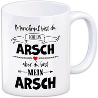 Kaffeebecher "Manchmal bist du echt ein Arsch..." aus Keramik, 330ml Kaffeebecher "Manchmal bist du echt ein Arsch..." aus Keramik, 330ml von Avandu GmbH