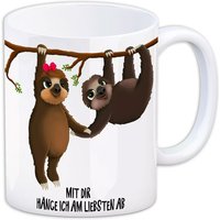 Kaffeebecher "Mit dir hänge ich am liebsten ab" aus Keramik, 330ml Kaffeebecher "Mit dir hänge ich am liebsten ab" aus Keramik, 330ml von Avandu GmbH
