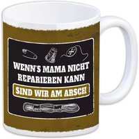 Kaffeebecher "Wenn's Mama nicht reparieren kann..." aus Keramik, 330ml Kaffeebecher "Wenn's Mama nicht reparieren kann..." aus Keramik, 330ml von Avandu GmbH