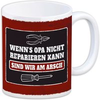 Kaffeebecher "Wenn's Opa nicht reparieren kann..." aus Keramik, 330ml Kaffeebecher "Wenn's Opa nicht reparieren kann..." aus Keramik, 330ml von Avandu GmbH