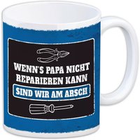 Kaffeebecher "Wenn's Papa nicht reparieren kann..." aus Keramik, 330ml Kaffeebecher "Wenn's Papa nicht reparieren kann..." aus Keramik, 330ml von Avandu GmbH
