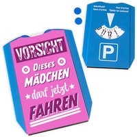 Multifunktions-Parkscheibe, Dieses Mädchen darf jetzt fahren, inkl. 2 Einkaufschips Multifunktions-Parkscheibe, Dieses Mädchen darf jetzt fahren, inkl. 2 Einkaufschips von Avandu GmbH