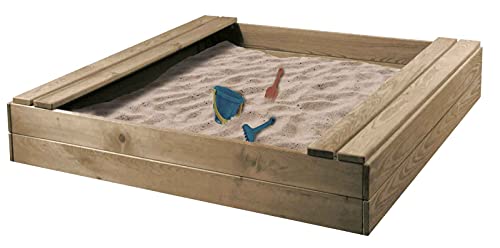 Avanti TRENDSTORE - Sand - Sandkasten aus naturbelassenem Massivholz, Maße BHT 116,6 x 17 x 120 cm von Avanti Trendstore