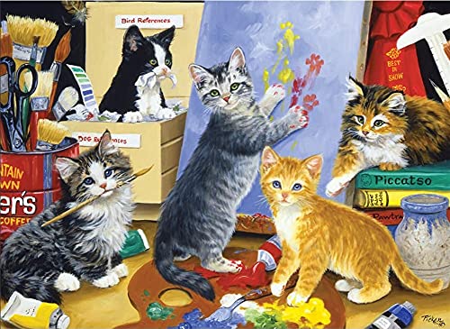 Puzzle 1000 Teile Erwachsene Katzen Malen 70 x 50 cm Puzzles für Erwachsene Klassische Puzzles 1000 Teile Erwachsene Puzzles Schwer Pädagogisches Spielzeug Erwachsene Kinder 1000 Teile von AveJoys