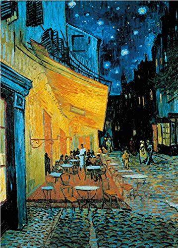 Puzzle 1000 Teile Erwachsene Café-Terrasse bei Nacht von Vincent Van Gogh 70 x 50 cm Puzzles für Erwachsene Klassische Puzzles 1000 Teile Erwachsene Van Gogh Puzzles Schwer Erwachsene Kinder von AveJoys