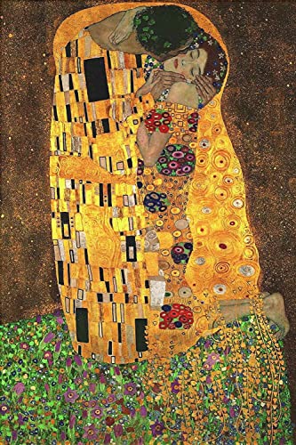 Puzzle 1000 Teile Erwachsene Der Kuss von Gustav Klimt 70 x 50 cm Puzzles für Erwachsene Lernspiel Herausforderungsspielzeug 1000-teilige Puzzles für Erwachsene Kinder von AveJoys