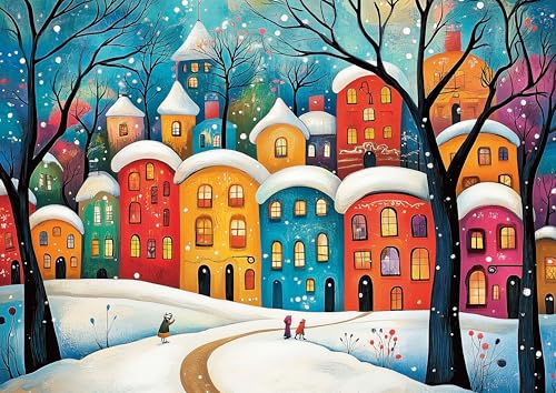 AveJoys Puzzle für Erwachsene 1000 Teile Snow Dream Town 70 x 50 cm Puzzles für Erwachsene Pädagogisches Spiel Herausforderung Spielzeug 1000 Teile Puzzles für Erwachsene Kinder von AveJoys