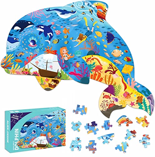 Dolphin Kinderpuzzle 108 Teile Puzzles für Kinder im Alter von 4 5 6 7 8 9 10 Jahren, Lernspielzeug Geschenk Puzzles für Kinder im Alter von 8-10 Jahren für Jungen und Mädchen von AveJoys