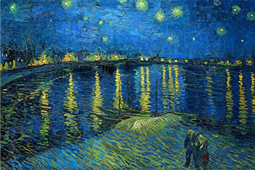 Puzzle 1000 Teile Erwachsene Sternennacht über der Rhone von Vincent Van Gogh 70 x 50 cm Puzzles für Erwachsene Klassische Puzzles 1000 Teile Erwachsene Van Gogh Puzzles Schwer Erwachsene 1000 Teile von AveJoys