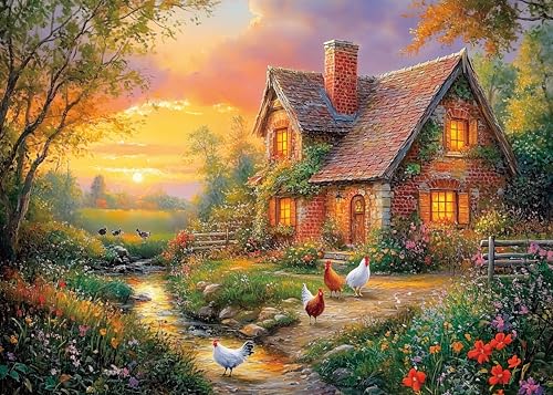 Puzzle für Erwachsene 1000 Teile Happy Farm 70 x 50 cm Puzzles für Erwachsene Pädagogisches Spiel Herausforderung Spielzeug 1000 Teile Puzzles für Erwachsene Kinder von AveJoys
