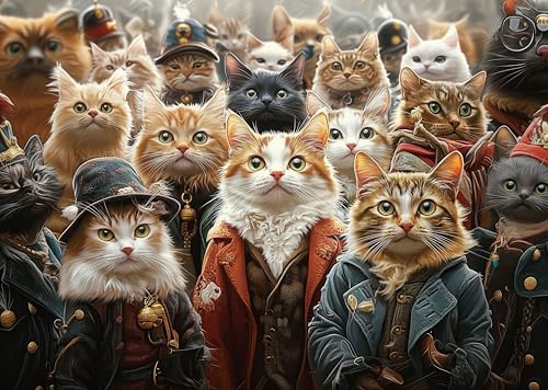 Puzzle für Erwachsene 1000 Teile Hübsches, kühles Kätzchen 70 x 50 cm Puzzles für Erwachsene Pädagogisches Spiel Herausforderung Spielzeug 1000 Teile Puzzles für Erwachsene Kinder von AveJoys