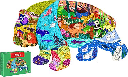 Panda Kinderpuzzle 180 Teile Puzzles für Kinder im Alter von 4 5 6 7 8 9 10 Jahren, Lernspielzeug Geschenk Puzzles für Kinder im Alter von 8–10 Jahren für Jungen und Mädchen von AveJoys
