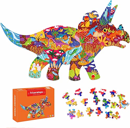 Triceratops Kinderpuzzle 150 Teile Puzzles für Kinder im Alter von 4 5 6 7 8 9 10 Jahren, Lernspielzeug Geschenk Puzzles für Kinder im Alter von 8–10 Jahren für Jungen und Mädchen von AveJoys