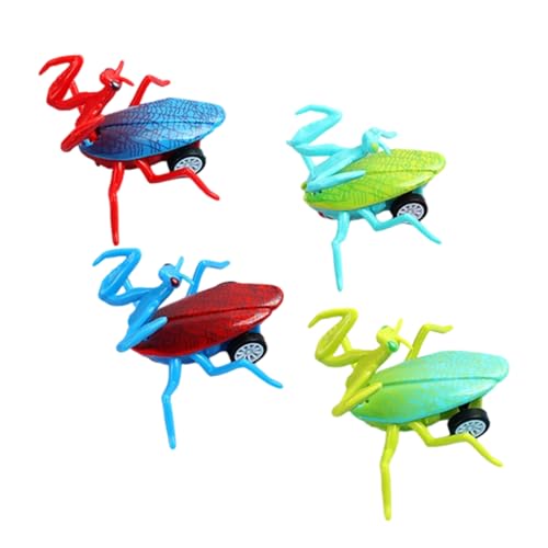 4PCS Animal Sliding Vehicle Set Safe Und Frühe Lernen Farberkennungsauto Spielzeug Für Kleinkind Innen Freien Freien Mantis Zurückziehen Auto von Avejjbaey