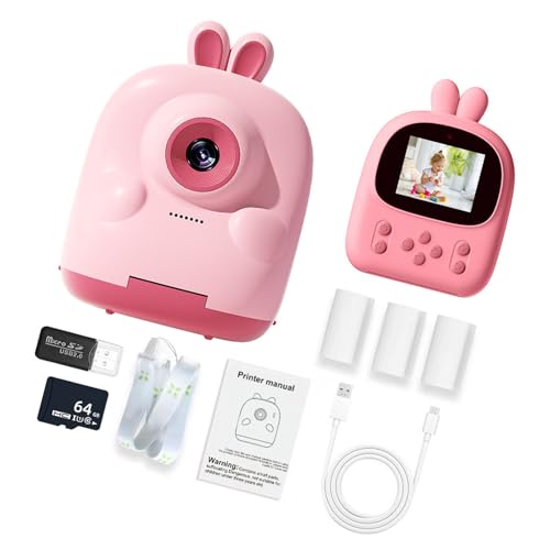 Avejjbaey Digitalkamera Sofort Für Kinder Mit Wiederaufladbarem Akku Und 64G Memory Card 2.4in Bildschirm Mädchen Geburtstagsgeschenk Sofort Fotodrucker Für Kinder von Avejjbaey