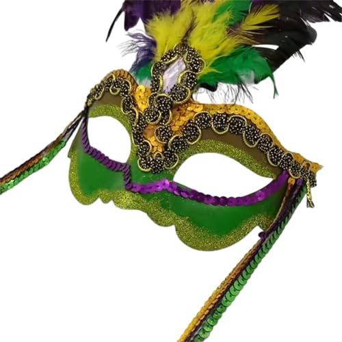 Avejjbaey Kostüm Federn Maskerade Ball Halloween Karneval Cosplay Party halbes Gesicht Requisiten halbes Gesicht von Avejjbaey