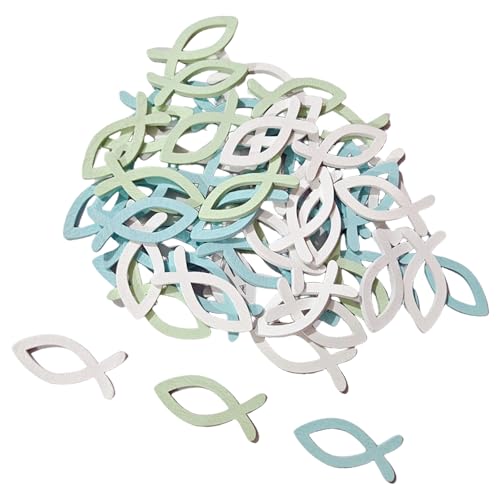 Holzfischtaufe Konfetti Set Von 90 Religiöse Zeremonie Tabelle Dekore Taufe Partyzubehör Für Kinder Kirche Event Taufen Kommunion Bestätigungsdekorationen von Avejjbaey