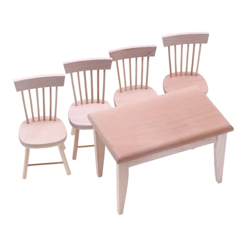 Modernes Miniatur-Tisch- und Stuhl-Set aus Holz für Puppenhäuser im Maßstab 1:12 und Modell-Bastelprojekte, Szenenausstellung, Puppenhäuser, Esszimmer-Set Modernes Miniatur-Tisch- und Stuhl-Set aus Holz für Puppenhäuser im Maßstab 1:12 und Modell-Bastelprojekte, Szenenausstellung, Puppenhäuser, Esszimmer-Set von Avejjbaey
