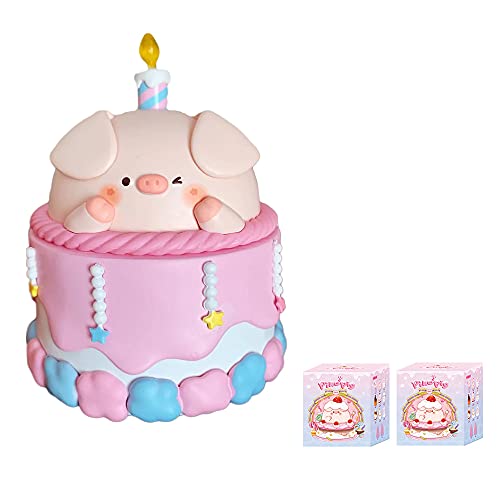 Aven Rabbit Piko Pig Dessert-Serie Mystery Box Toys Blind Box Niedliche Sammelfigur Actionmodell Mädchen Geburtstag Überraschung Zufällige Blind Taschen Zimmer Desktop Dekoration (2 Stück) von Aven Rabbit