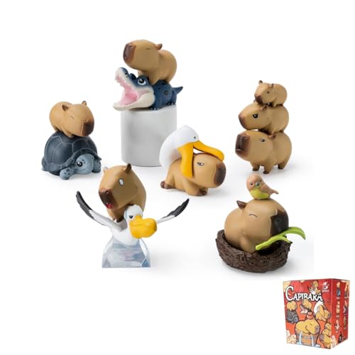 Capybara Series Blind Box Action Figures Mystery Box Cute Random Toys Birthday Gift Christmas Collectible Toy for Desktop Ornaments, 1PC von Aven Rabbit