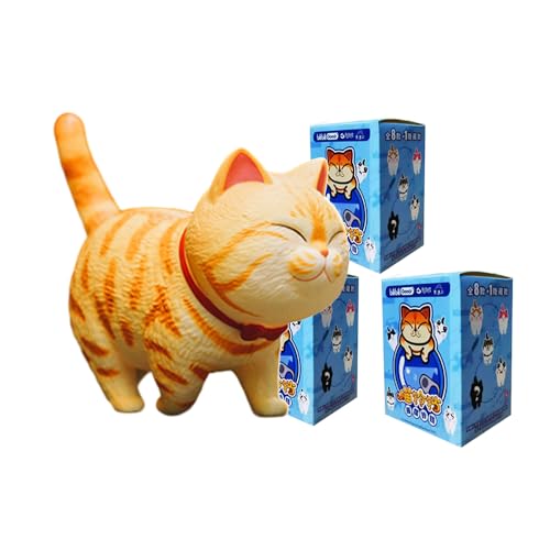Cat Bell Serie Blind Box Action Figuren Mystery Box Nettes zufälliges Spielzeug Geburtstagsgeschenk Weihnachten Sammelspielzeug für Desktop Ornamente, 3 PCS von Aven Rabbit