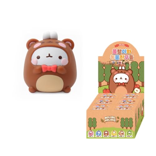 MOLANG and Animal Friends Serie Blind Box Action Figuren Mystery Box Nette zufällige Spielzeuge Geburtstagsgeschenk Weihnachten Sammelspielzeug für Desktop Ornamente，6 PCS von Aven Rabbit