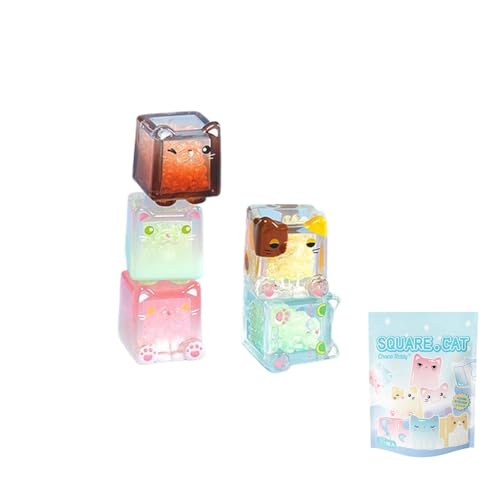 Aven Rabbit Square Cat Serie Blind Box Action Figuren Mystery Box Nette zufällige Spielzeuge Geburtstagsgeschenke Weihnachten Sammelspielzeug für Desktop Ornamente, 1 PC von Aven Rabbit