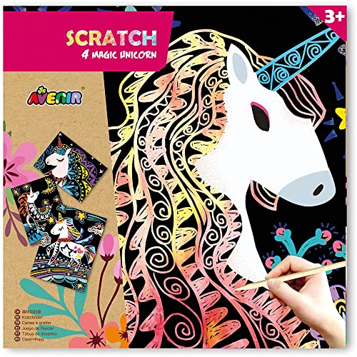 AVENIR 6301545 Einhorn Scratch Magic Unicorn, Mehrfarbig von Avenir
