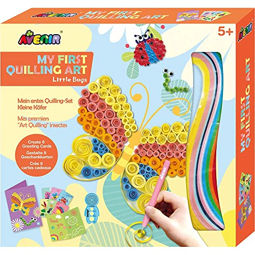 Avenir 6301744 Quilling-Set, Motiv Schmetterling, Bastelset für Kinder, Kreativset, inkl. Papier und Werkzeug Mittel von Avenir