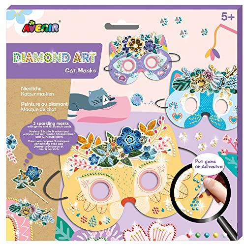 Avenir 6301767 DIY Juwelen Masken, Motiv Katze, Bastelset für Kinder, Kreativ-Set, ab 5 Jahren, Diamond Art, Strasssteine, Katzenmasken, Verkleidung Avenir 6301767 DIY Juwelen Masken, Motiv Katze, Bastelset für Kinder, Kreativ-Set, ab 5 Jahren, Diamond Art, Strasssteine, Katzenmasken, Verkleidung von Avenir
