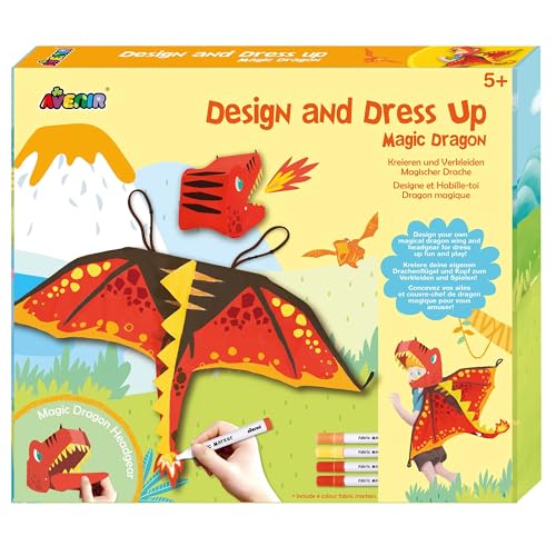 Avenir 6301771 Dragon, Bastelset für Kinder, DIY Kostüm, Drachenkostüm selber basteln, Kreativ Design Set Drachen, ab 5 Jahren von Avenir