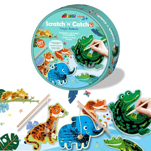 Avenir 6301788 Kratzbilder, Angelspiel, Dschungeltiere, DIY, 2-in-1 Kreativspiel ab 3 Jahren Avenir 6301788 Kratzbilder, Angelspiel, Dschungeltiere, DIY, 2-in-1 Kreativspiel ab 3 Jahren von Avenir