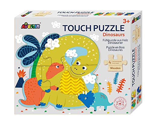 Avenir 6305057 Fühlpuzzle Dinosaurier, Puzzle für Kinder ab 3 Jahren, 4x4 Teile von Avenir