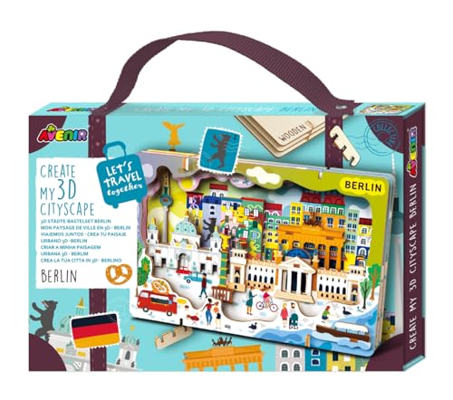 Avenir 6305082 3D Städte-Bastelset, Berlin, Stadt Miniaturpuzzle, DIY Holzpuzzle, Deko-Geschenk für Erwachsene und Kinder ab 6 Jahren von Avenir