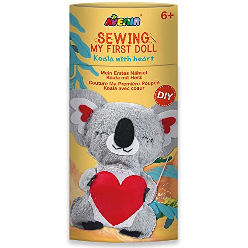 Avenir 6301618 DIY Nähset, Sewing Koala, Bastelset für Kinder, Kreativ-Set, ab 6 Jahren, Mittel von Avenir