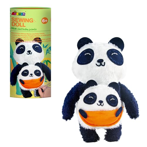 Avenir DIY Nähset, Sewing Panda, Bastelset für Kinder, Kreativ-Set, ab 6 Jahren von Avenir